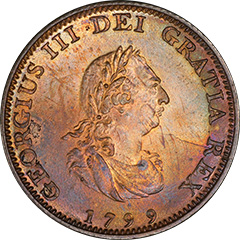 1799 Great Britain 1/4D MS64 RB