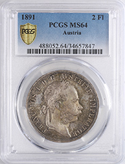 1891 Austria 2 FL MS64