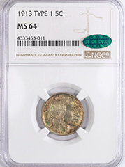1913 5 Cents MS64 CAC Type 1
