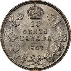 1903 -H 10 Cents MS64