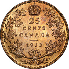 1913 25 Cents MS65+