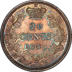 1858 20 Cents MS64