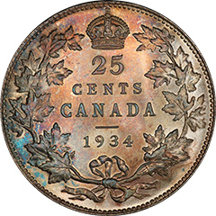 1934 25 Cents MS66
