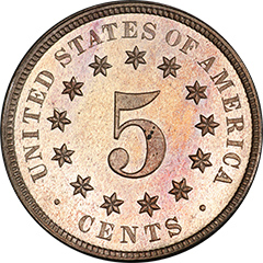 1880 5 Cents PR65