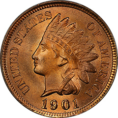 1901 One Cent MS65 RD