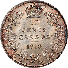 1910 10 Cents MS63