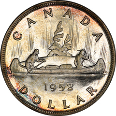 1952  Dollar  PL65  (NWL; Rotated Dies)