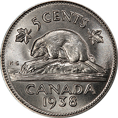 1938  5 Cents  MS66