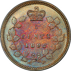 1892 5 Cents MS64