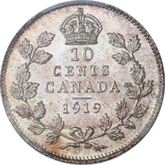 1919 10 Cents MS66 (Bar)