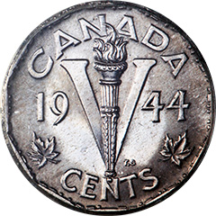 1944 5 Cents MS64 (missing chrome)