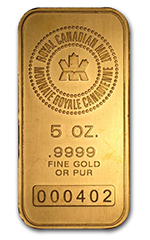 5 Oz  Canada Gold Bar Serial # 3453455